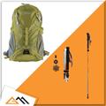 GREAT ESCAPES Zaino Verde 20L+Bastoncini T3 Trekking